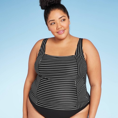 Women S Plus Size Square Neck Tankini Top All In Motion Black