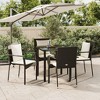 vidaXL Patio Dining Set Outdoor Rattan Wicker Table and Chair Set for Porch - Black 31.5" Table Length 4 Chairs - 2 of 4
