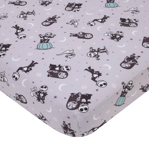 Disney Nightmare Before Christmas Gray Black White And Blue Jack Skellington Super Soft Nursery Fitted Crib Sheet Target