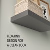 SEVOBAL Utility Storage Shelves Bookshelf Set of 2 Floating Shelves, Contemporary Wall-Mounted Storage for Living Room, Black, 31.89"*10.63"*3.54" - 4 of 4
