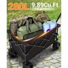 230L Collapsible Foldable Wagon with 380LBS Weight Capacity, Heavy Duty Folding Utility Garden Cart with Big All-Terrain Beach Wheels & Drink Holders - 2 of 4