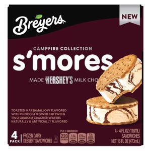 Breyers Ice Cream Frozen Smore's Sandwich - 16 fl oz/4ct - 1 of 4