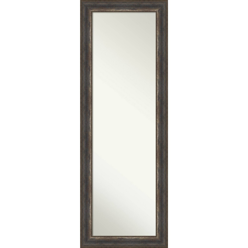 Photos - Wall Mirror 19" x 53" Non-Beveled Alta Rustic Char Full Length on The Door Mirror - Am