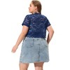 Agnes Orinda Women's Plus Size Short Sleeve Open Front Crochet Lace Allover Cropped Cardigan - 4 of 4