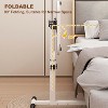 27.2-35.4" Foldable Standing Desk with Wheels, Height Mobile Overbed Tables, Black Metal Frame Portable Laptop Desk Bedroom Aids Hospital Bed Table - 4 of 4