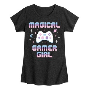 Girls' - Instant Message - Magical Gamer Girl Fitted Short Sleeve Graphic T-Shirt - 1 of 4