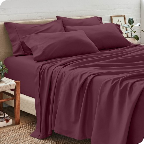 Queen Burgundy 6pc Microfiber Sheet Set By Bare Home : Target