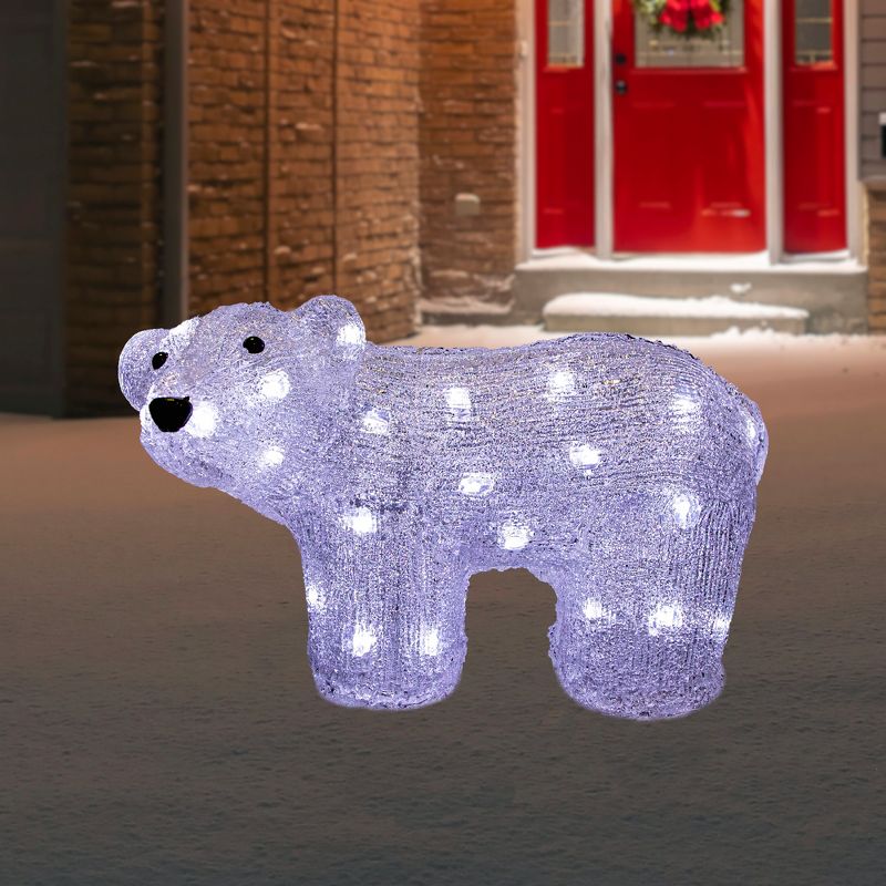 Northlight Lighted Commercial Grade Acrylic Polar Bear Outdoor Christmas Decoration - 13.5"- Polar White LED Lights, 2 of 9