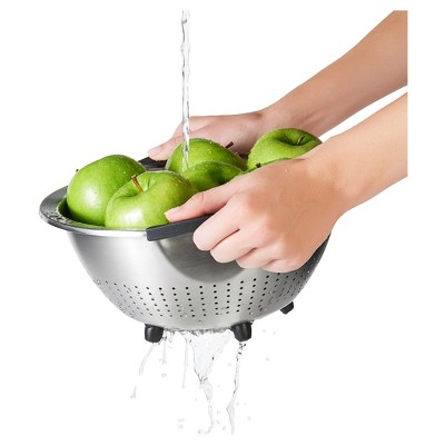 OXO 5 Quart Stainless Steel Colander with Soft-Grip Handles
