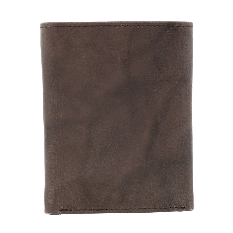 CTM Men's American Bison Leather RFID Trifold Wallet, 2 of 5