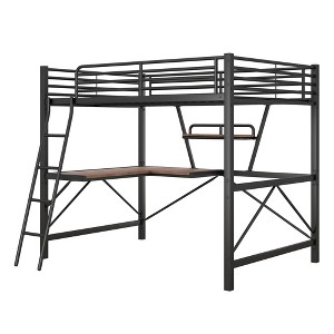 NicBex Metal Loft Bed with Built-in Desk and Shelf for Kids Teens Adults,Twin/Full - 1 of 4