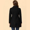 Allegra K Women's Peter Pan Collar Flap Pocket Single Breasted Buttoned Long Coat - 4 of 4