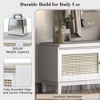 Okak Modern Shoe Storage Bench with Rattan Doors & Soft Cushioned Seat,Accent Wooden Shoe Bench for Entryway,Hallway - 3 of 4