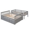 PAGED Simple Wooden Bunk Bed Loft Bed, Twin over Twin Bed Frame with Twin Size Trundle, Storage Stairs and Guardrail for Kids, Teens - 3 of 4
