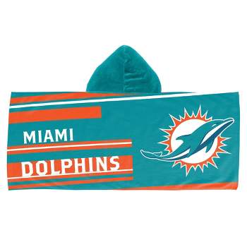 22"x51" NFL Miami Dolphins Liner Youth Hooded Towel
