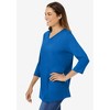 Woman Within Plus Size Perfect Three-Quarter Sleeve V-Neck Tee - 4 of 4
