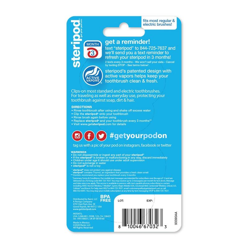 Steripod Toothbrush Protec Cover - Trial Size - 2ct, 3 of 13