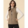 Allegra K Women's Stand Collar Lightweight Gilet Quilted Zip Vest - 3 of 4