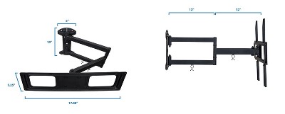 Full Motion Black Steel TV Wall Mount with 24 Inch Extension