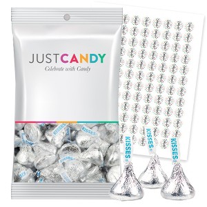 Silver Candy Milk Chocolate Kisses Plus Exclusive Bonus Free Kiss Stickers - 1 of 4