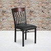 Emma and Oliver 2 Pk. Vertical Back Metal and Wood Restaurant Chair with Vinyl Seat - 2 of 4