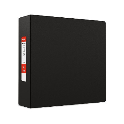 4" Staples Standard Binder with D-Rings Black 976168