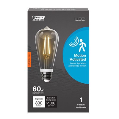 Feit Electric ST19 E26 (Medium) LED Motion Activated Bulb Soft White 60 Watt Equivalence 1 pk