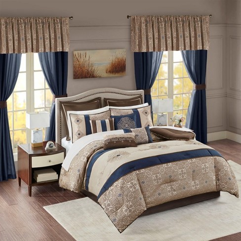24 piece Room In A Bag Comforter Set All Season Luxury Bedding Sheets Decorative Pillows And Curtains Valance Target