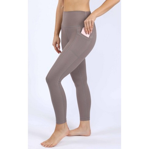 90 Degree By Reflex Interlink Faux Leather High Waist Cire Ankle Legging -  Peppercorn - Medium