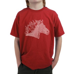LA Pop Art Boy's Word Art T-shirt - Horse Mane - 1 of 4
