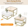 NicBex Coffee Tables for Living Room 2-in-1 Square Nesting Coffee Table Stackable End Table Set with Drawers and Brown Tempered Glass, Black+Gold - 2 of 4