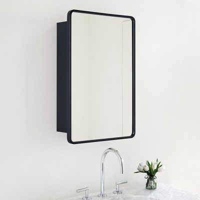 TEHOME Eldee Surface Mount Rectangular Metal Framed Bathroom Medicine Cabinet with Mirror
