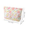 Unique Bargains Clutches Quilted Flowers Makeup Bag Pink Green 1 Pc - 2 of 4