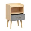NicBex Nightstand with Collapsible Fabric Drawer 2-Tier Storage End Table Wood Side Table with Storage for Bedroom, Living Room - 3 of 4