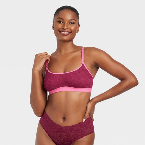 Women's Lace Bralette - Auden™ Cherry Pink L : Target