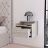 PAGED Wall Mounted Nightstand Modern Wooden Bedside Table with Storage Drawer and Open Shelf, Night Stand for Bedroom, Living Room - 2 of 4
