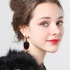Vintage Gothic Oval Round Disc Bat Butterfly Dangle Drop Earring Punk Rose Flower Mystery Hook Earring for Women - 4 of 4