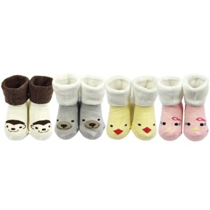 Wrapables Thick Animal Face Socks (Set of 4), Baby Girl (Set of 4) - 1 of 4