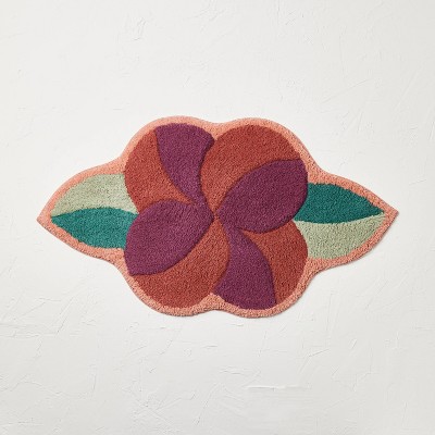 Seasons Go Around Flower Shaped Bath Rug Rose Red - Opalhouse&#8482; Designed with Jungalow&#8482;