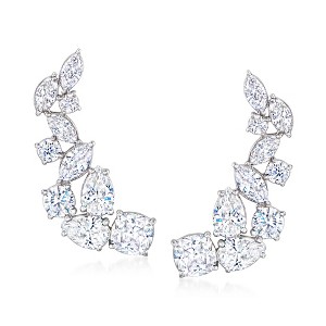 Ross-Simons 4.60 ct. t.w. Multi-Shaped CZ Ear Climbers in Sterling Silver - 1 of 3