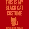 Junior's Design By Humans Halloween Introvert Black Cat Costume By Commykaze T-Shirt - 2 of 3