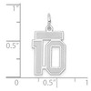 Black Bow Jewelry 14k White Gold, Jersey Collection, Small Number 10 Pendant - 4 of 4