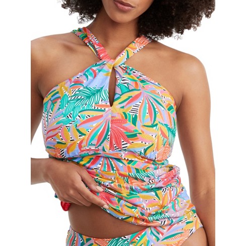 High neck hot sale underwire tankini