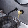SUMERAIN Wall Mount Bathroom Faucet Black and Gold  with Two Handles and Rough in Valve - 4 of 4