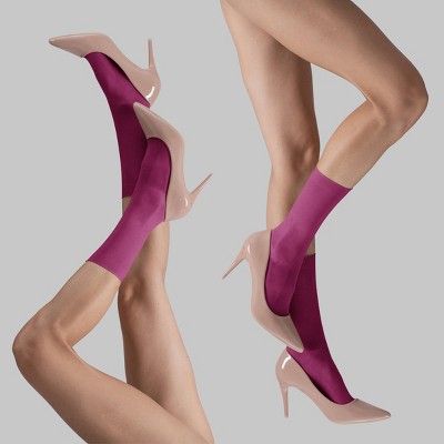 LECHERY Women's Lustrous Silky Shiny Sheer Dress Nylons Stockings Socks (2 Pairs)