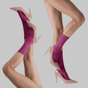 LECHERY Women's Lustrous Silky Shiny Sheer Dress Nylons Stockings Socks (2 Pairs) - 1 of 4