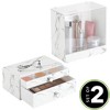 mDesign Decorative Bathroom Vanity Makeup Storage Organizers, Set of 2 - Marble - image 3 of 4