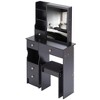 Small Size Left Drawer Desktop Vanity Table + Cushioned Stool, Extra Large Sliding Mirror, Multi Layer, High Capacity Storage Fashionable Dresser - 4 of 4