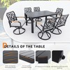 7-Piece Outdoor Patio Aluminum Dining Set with 59" Rectangular Table, 6 Swivel Rocker Chairs, and Umbrella Hole - 2 of 4