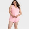 Women's Lace Trim Ribbed Tank Top and Shorts Pajama Set - Auden™ - 3 of 3